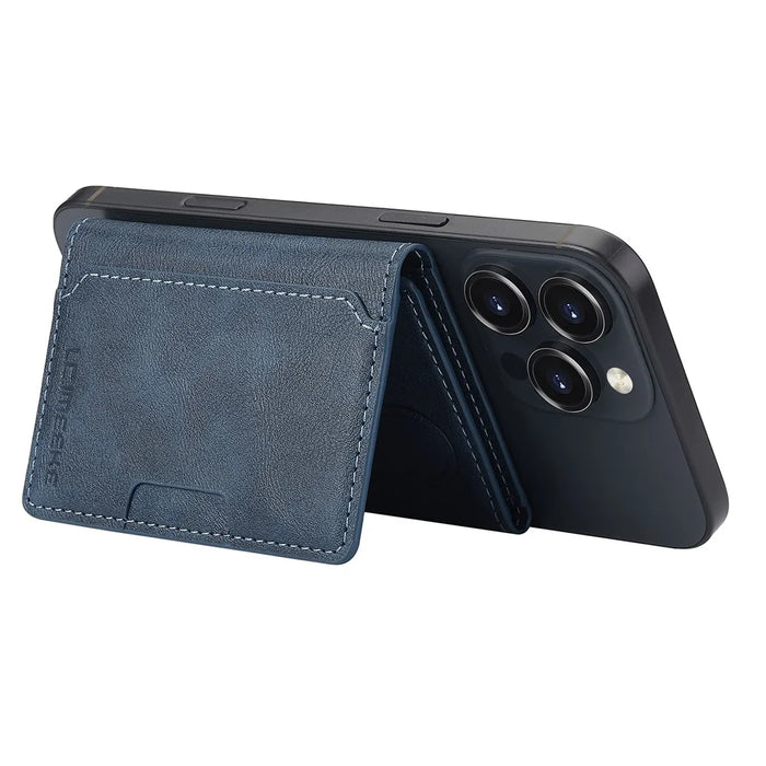 LC.IMEEKE Magnetic Card Holder Kickstand RFID Blocking PU Leather Phone Back Card Case - Blue - 4