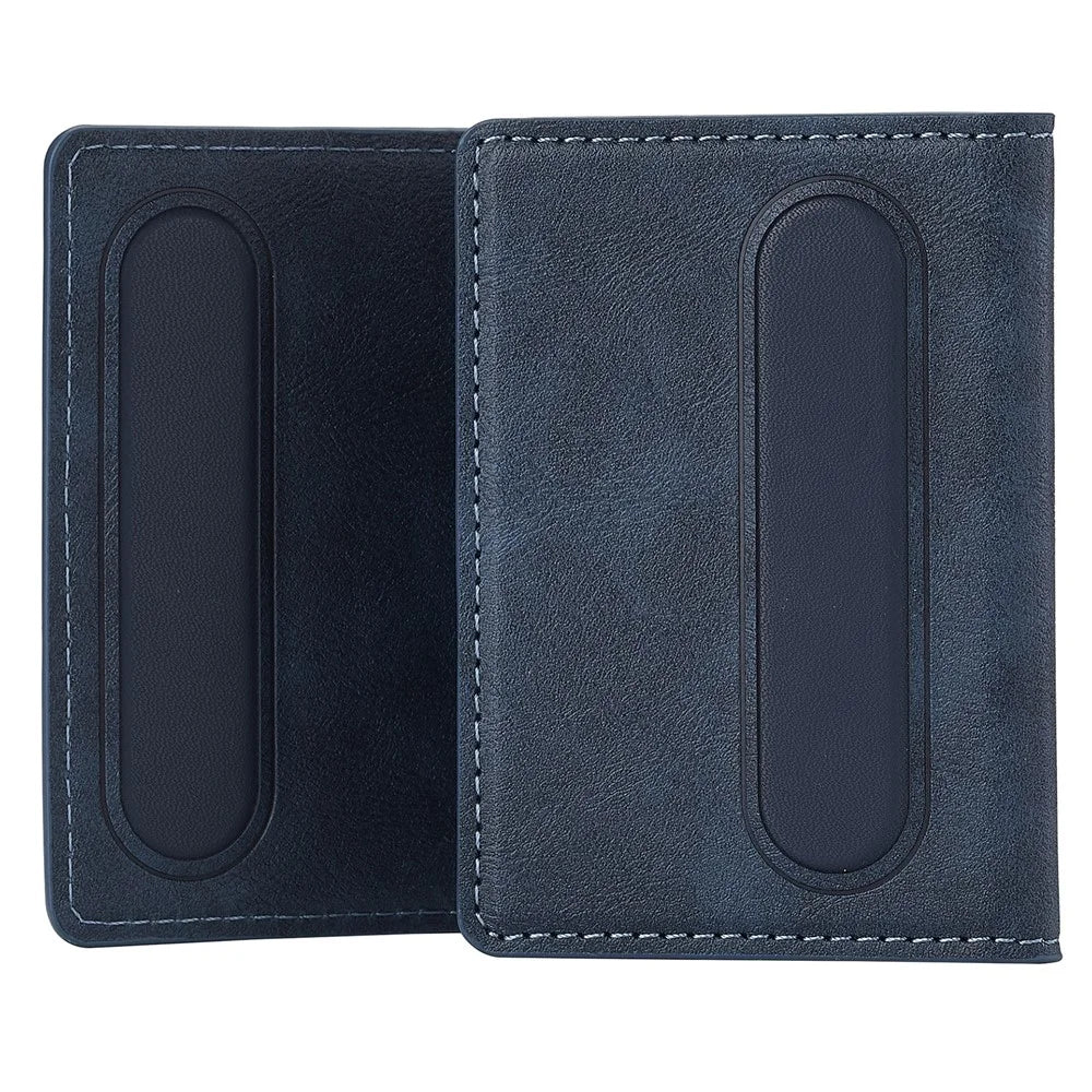 LC.IMEEKE Magnetic Card Holder Kickstand RFID Blocking PU Leather Phone Back Card Case - Blue - 6