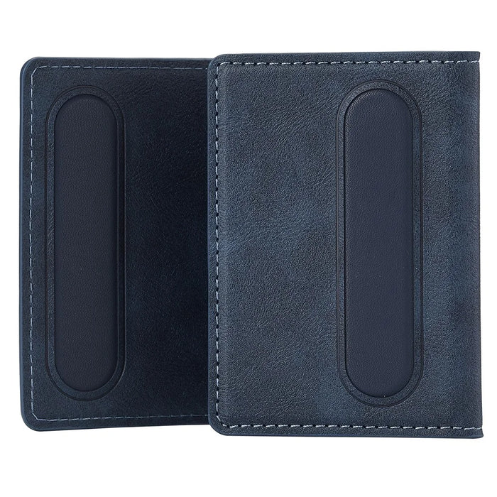 LC.IMEEKE Magnetic Card Holder Kickstand RFID Blocking PU Leather Phone Back Card Case - Blue - 6