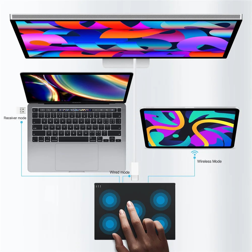 Multi-Touch Touchpad High Precision Type-C Wired WiFi 2.4G Wireless Trackpad for Tablet PC Laptop - Black - 4
