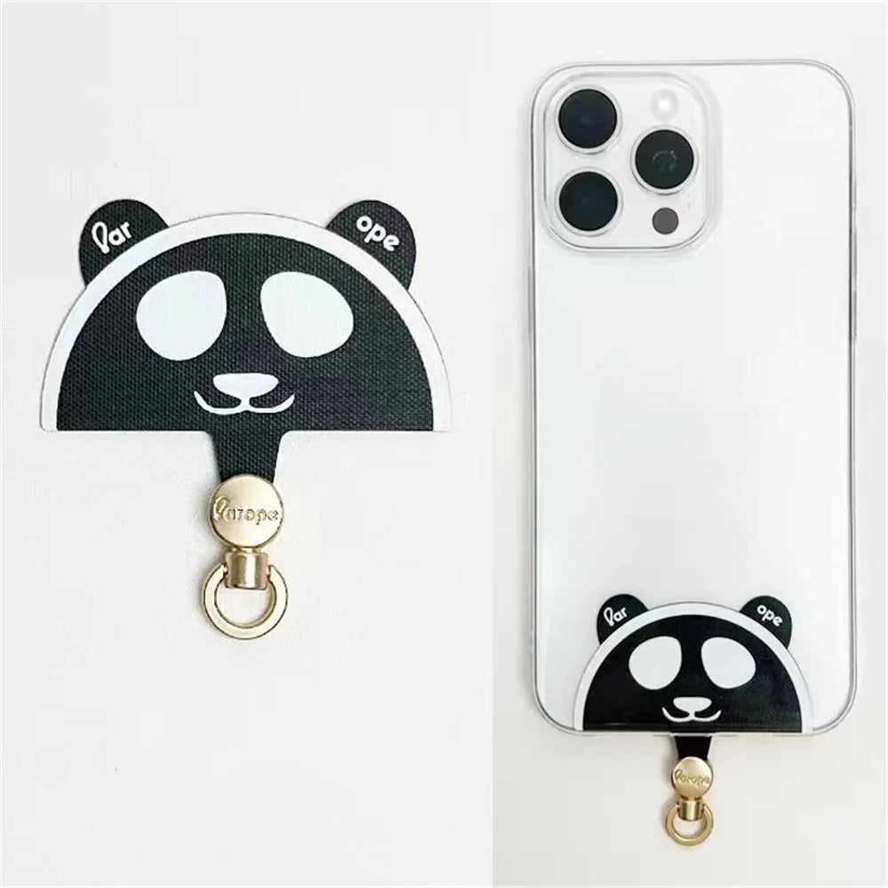 AROPE 6.5cm Phone Tether Tab Cartoon Design Phone Case Lanyard Patch Replacement Part - Panda - 1