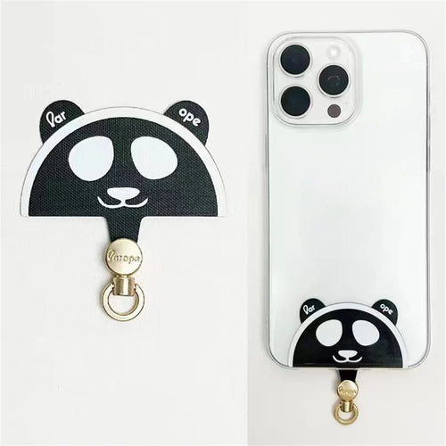 AROPE 6.5cm Phone Tether Tab Cartoon Design Phone Case Lanyard Patch Replacement Part - Panda - 1