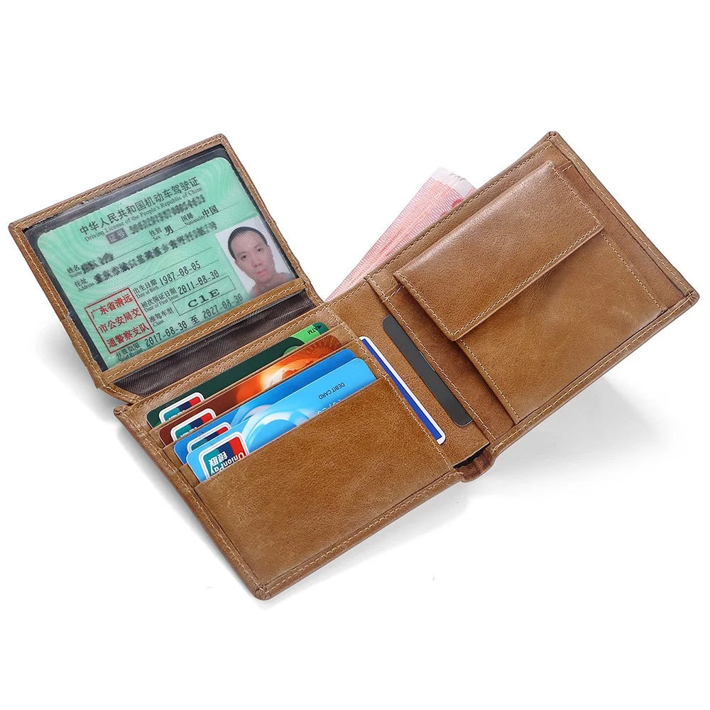 TP-169 Vintage Leather Wallet for Men Multifunctional Card Holder Coin Purse RFID Anti-Theft Billfold - Brown - 2