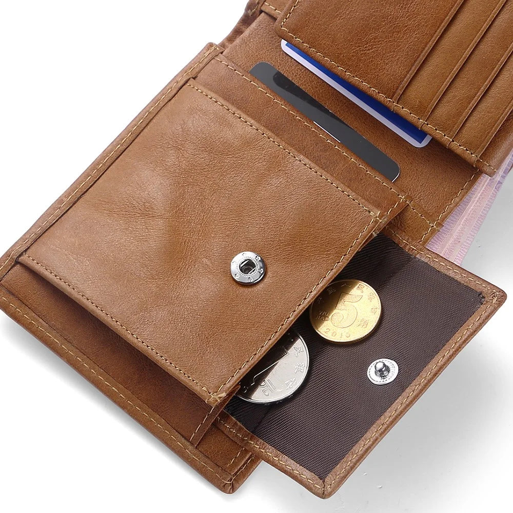 TP-169 Vintage Leather Wallet for Men Multifunctional Card Holder Coin Purse RFID Anti-Theft Billfold - Brown - 3