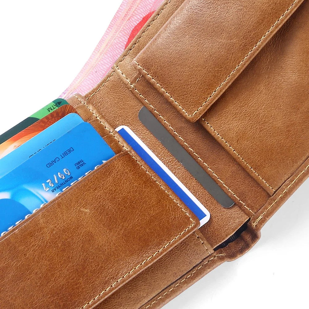 TP-169 Vintage Leather Wallet for Men Multifunctional Card Holder Coin Purse RFID Anti-Theft Billfold - Brown - 4