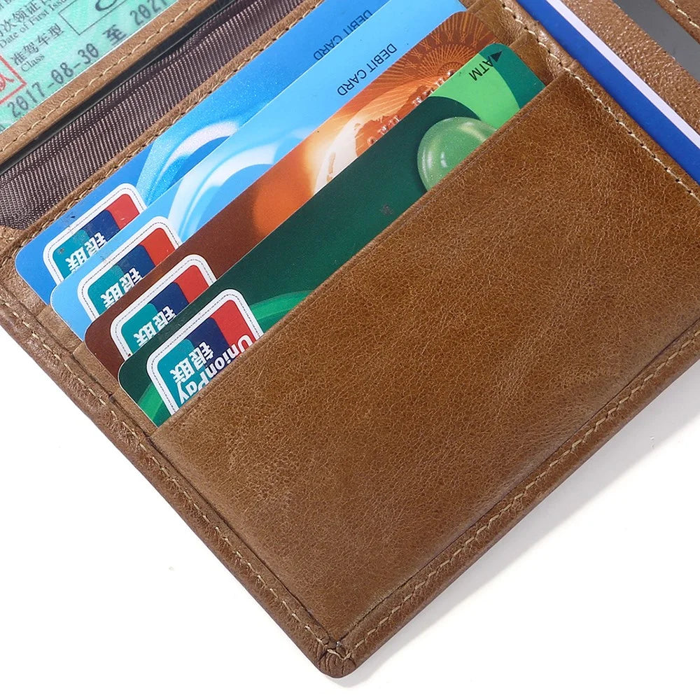 TP-169 Vintage Leather Wallet for Men Multifunctional Card Holder Coin Purse RFID Anti-Theft Billfold - Brown - 6