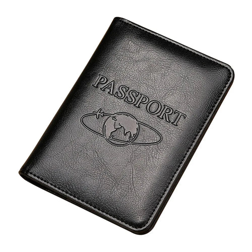 TP-8296 RFID Passport Holder Multifunctional Genuine Leather Travel Wallet with Card Slots  /  Ticket Pocket - Black - 1