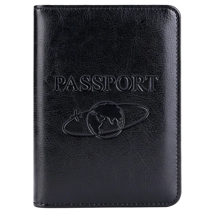 TP-8296 RFID Passport Holder Multifunctional Genuine Leather Travel Wallet with Card Slots  /  Ticket Pocket - Black - 6