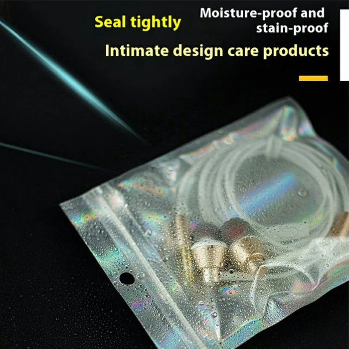 100Pcs / Pack 20x30cm Laser Design Self Sealing Bags Resealable Moistureproof Ziplock Bag - 3