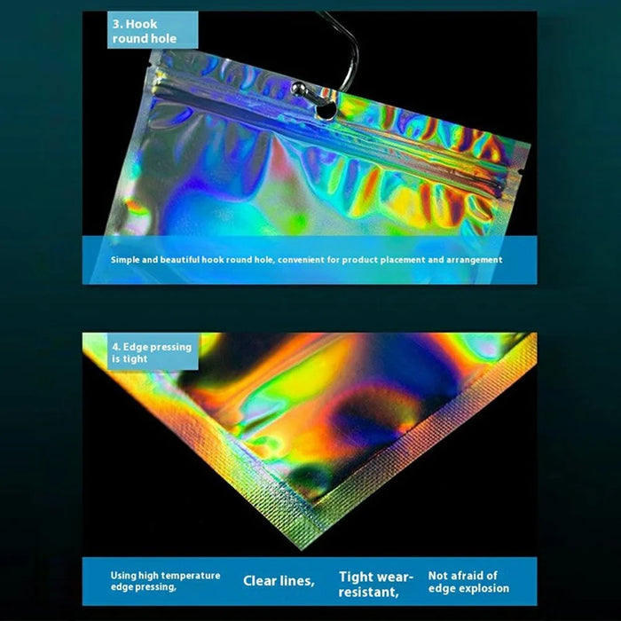 100Pcs / Pack 20x30cm Laser Design Self Sealing Bags Resealable Moistureproof Ziplock Bag - 5