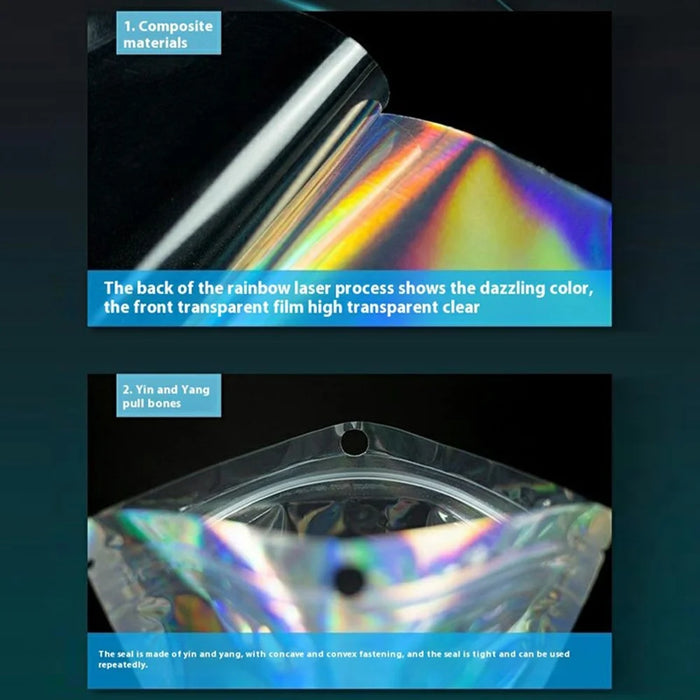100Pcs / Pack 20x30cm Laser Design Self Sealing Bags Resealable Moistureproof Ziplock Bag - 6
