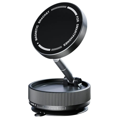 K10A Car Phone Mount Holder Foldable Rotatable Adjustable Height Double-Sided Magnetic Suction Cup - Black - 1