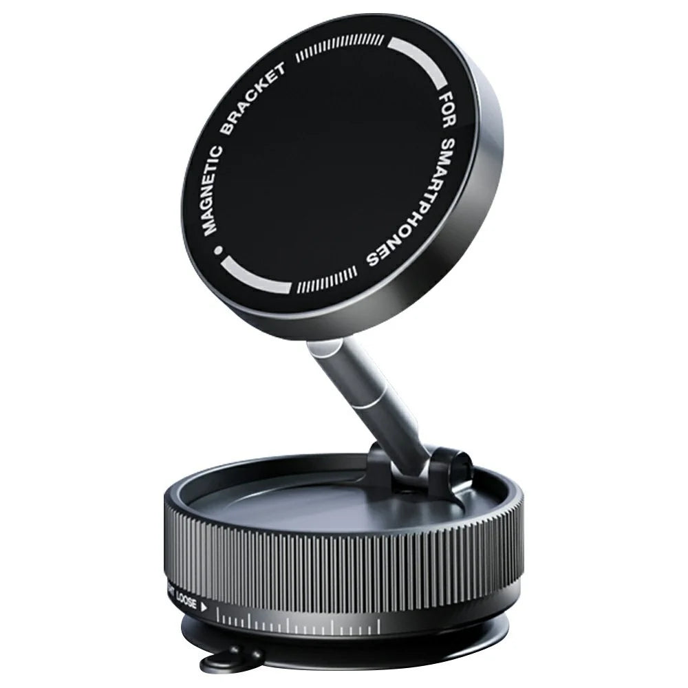 K10A Car Phone Mount Holder Foldable Rotatable Adjustable Height Double-Sided Magnetic Suction Cup - Black - 1