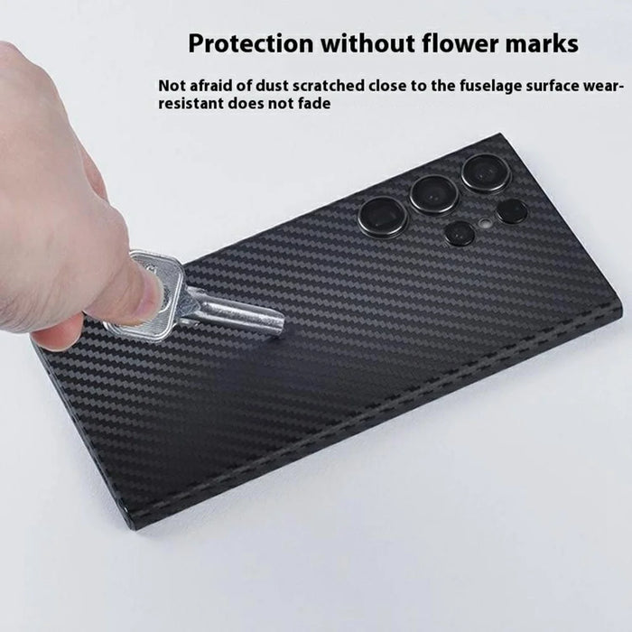 For Samsung Galaxy S24 Ultra Rear Screen Protector Pattern Design Phone Back Film Full Coverage Anti Scratch - 2D Carbon Fiber - 3