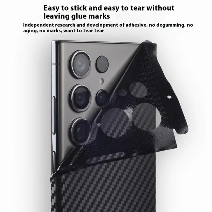 For Samsung Galaxy S24 Ultra Rear Screen Protector Pattern Design Phone Back Film Full Coverage Anti Scratch - 2D Carbon Fiber - 4