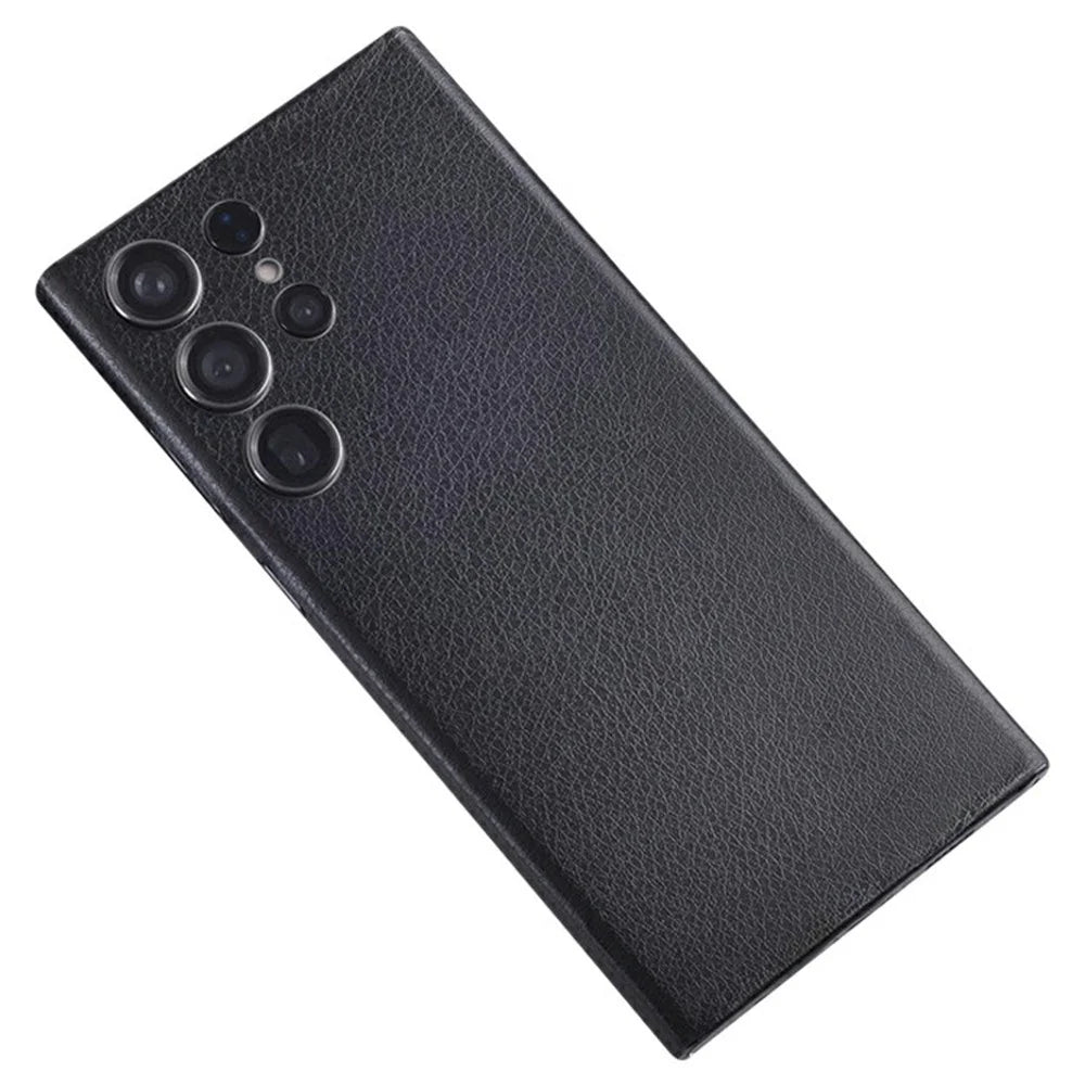 For Samsung Galaxy S24 Ultra Rear Screen Protector Pattern Design Phone Back Film with Paper Box - Leather Texture - 1
