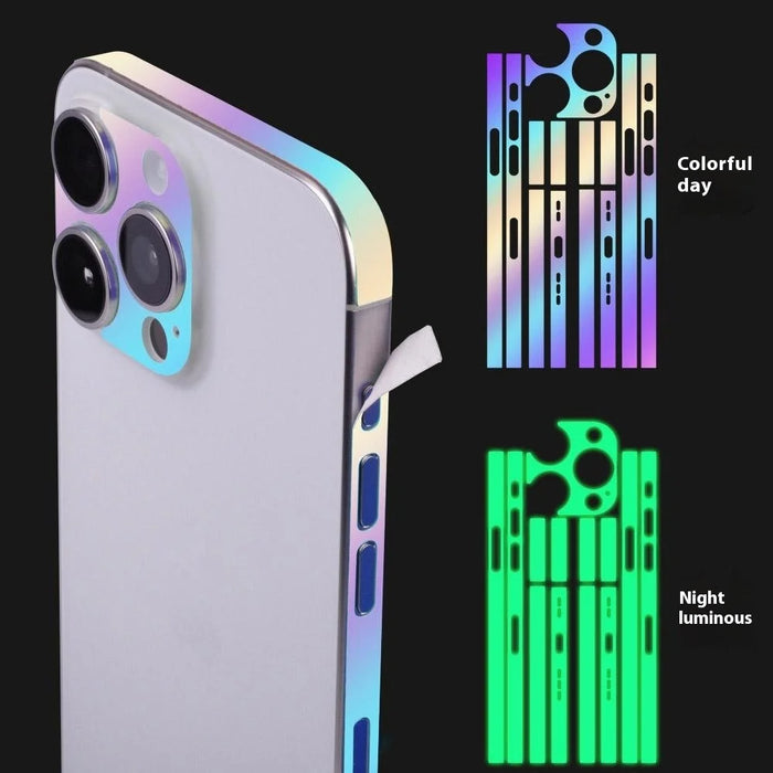 Phone Frame Film for iPhone 15 Pro Max Luminous Edge Protector Sticker Scratch Resistant Side Film - 2