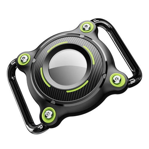 For AirTag Protective Case Waterproof Shockproof Cover for Pets  /  Luggage Tracker Device Dual Color - Black Green - 1