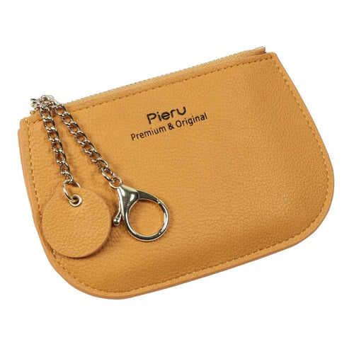 PIERU KL21729 Slim Fashion Zipper Mini Wallet Coin Purse for Women Casual Stylish Change Purse - Yellow - 1