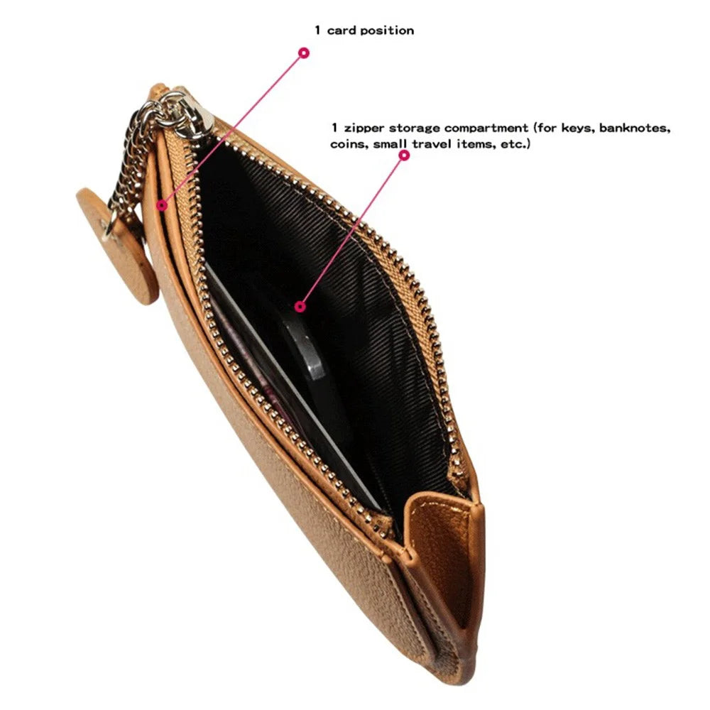 PIERU KL21729 Slim Fashion Zipper Mini Wallet Coin Purse for Women Casual Stylish Change Purse - Yellow - 4