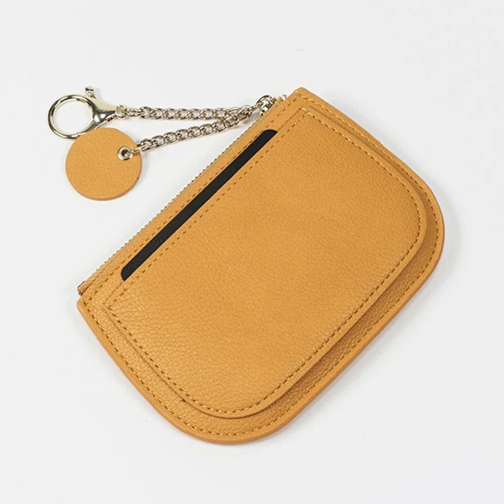 PIERU KL21729 Slim Fashion Zipper Mini Wallet Coin Purse for Women Casual Stylish Change Purse - Yellow - 7
