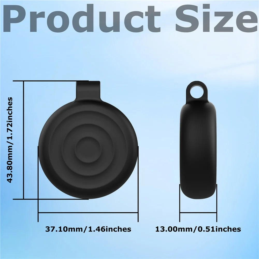 AT-66 For AirTag Locator Protective Case Waterproof Shockproof Tracker Silicone Cover with Keychain - Dark Blue - 6