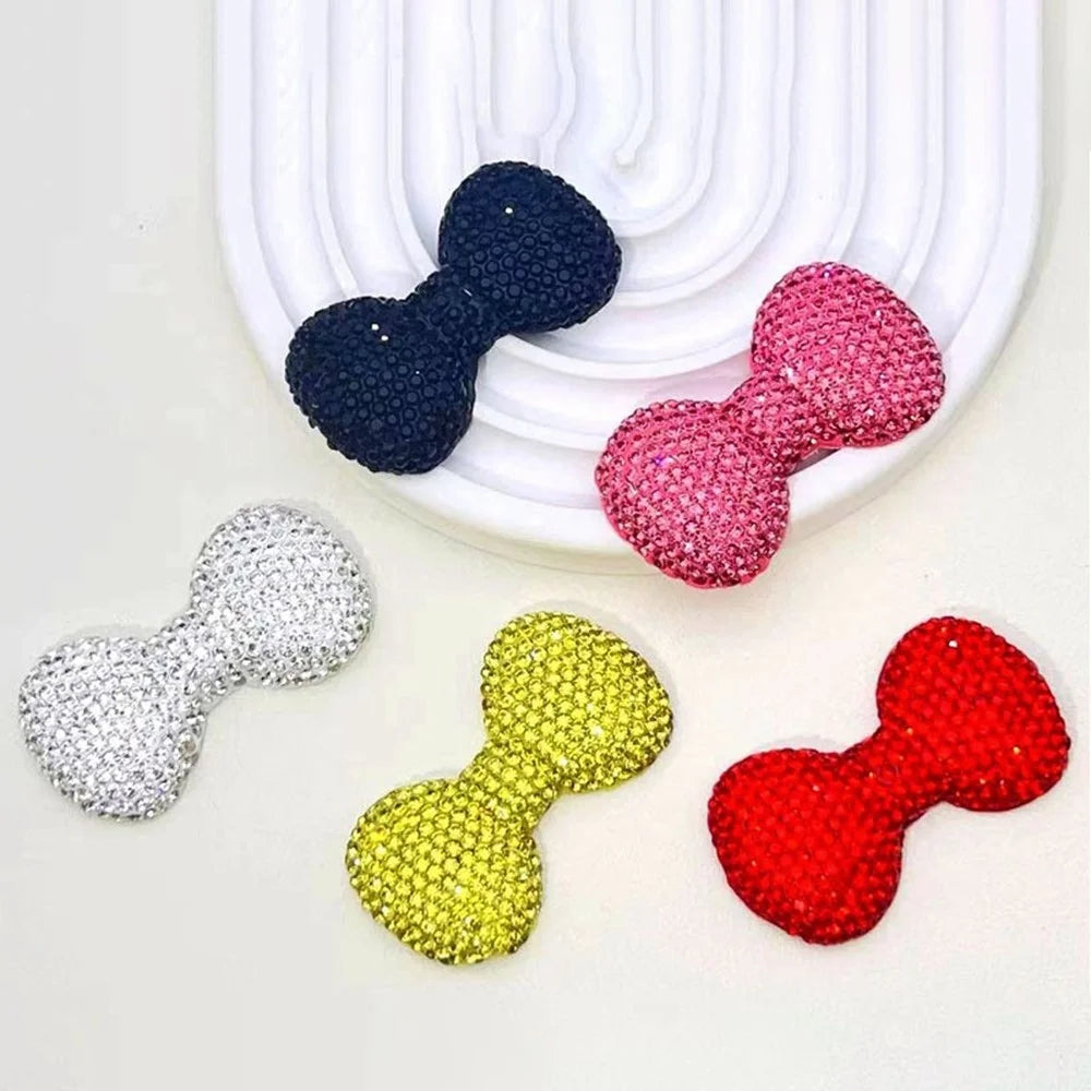 47x26mm DIY Phone Case Charms Rhinestone Decorated Clay Bowknot Ornament Accessory - Pink - 2