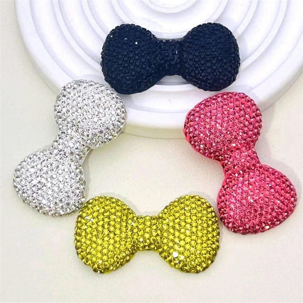 47x26mm DIY Phone Case Charms Rhinestone Decorated Clay Bowknot Ornament Accessory - Pink - 3