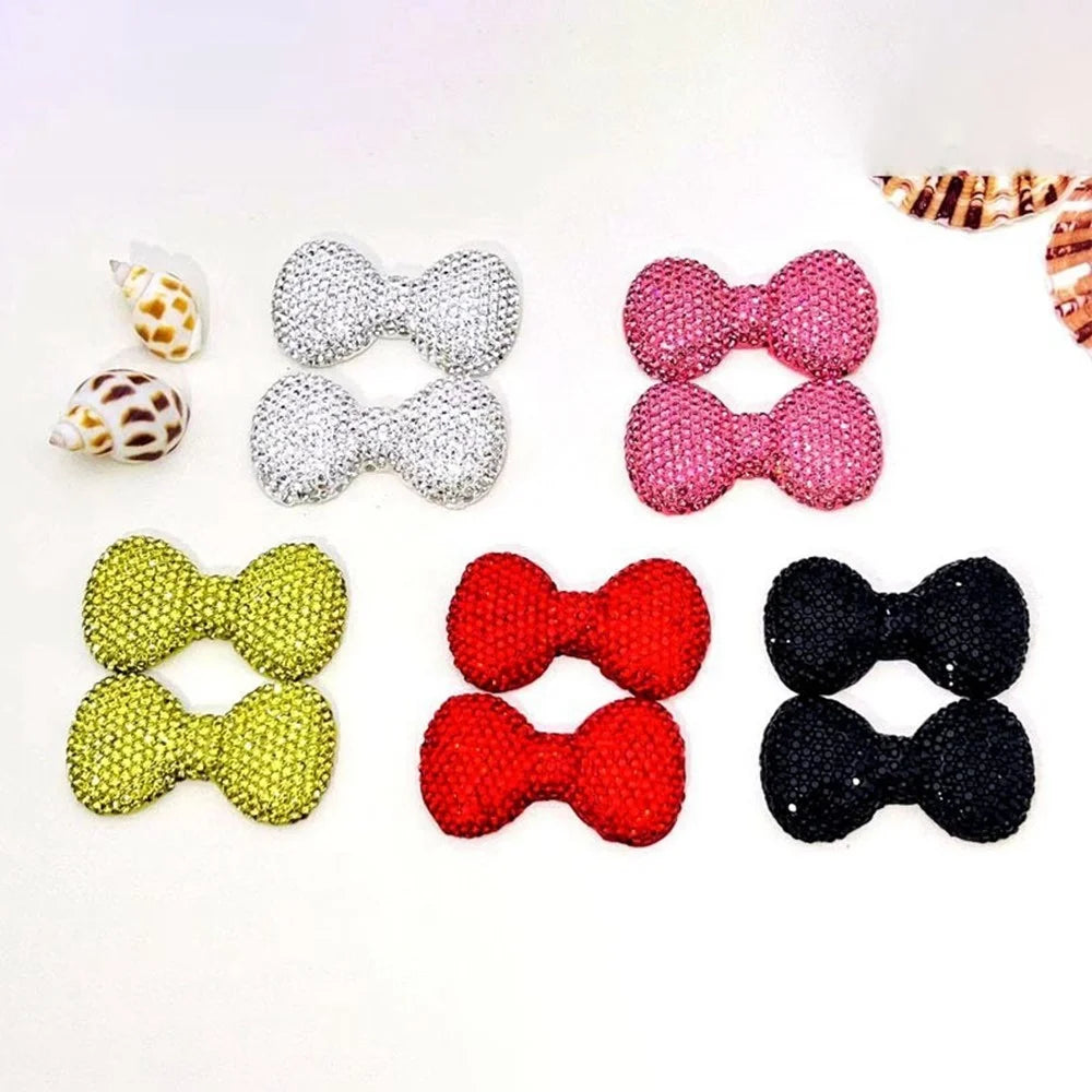 47x26mm DIY Phone Case Charms Rhinestone Decorated Clay Bowknot Ornament Accessory - Pink - 4