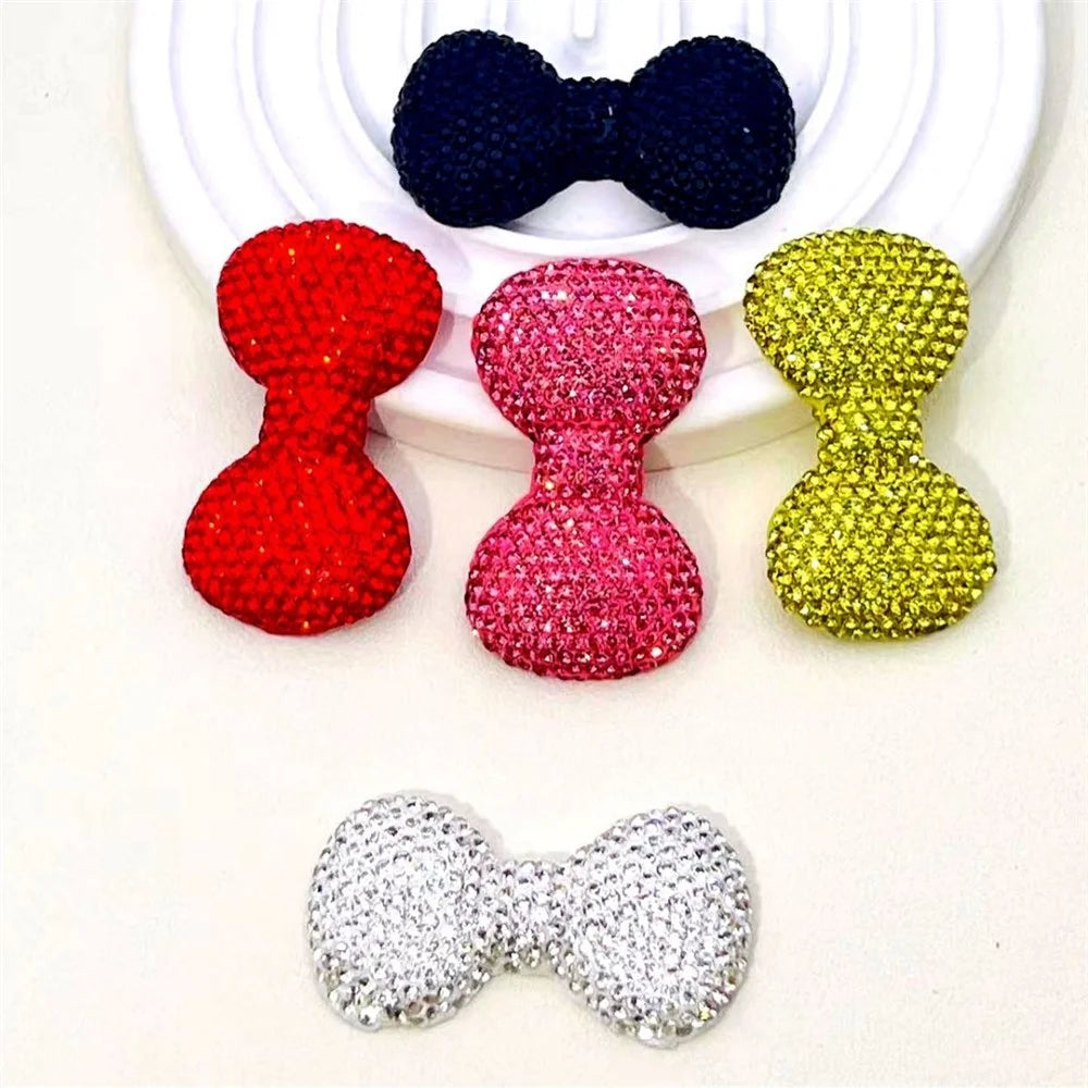 47x26mm DIY Phone Case Charms Rhinestone Decorated Clay Bowknot Ornament Accessory - Pink - 5
