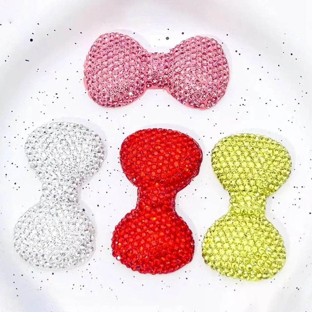 47x26mm DIY Phone Case Charms Rhinestone Decorated Clay Bowknot Ornament Accessory - Pink - 6