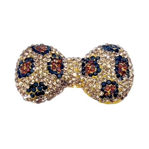 47x26mm DIY Phone Case Charms Rhinestones Leopard Print Bow Clay Phone Shell Decorations Accessory - Brown - 1