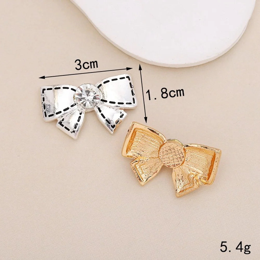 DIY Phone Case Charms Bow Decorations 3D Blinged Charms Accessory - Rhinestone / White - 6