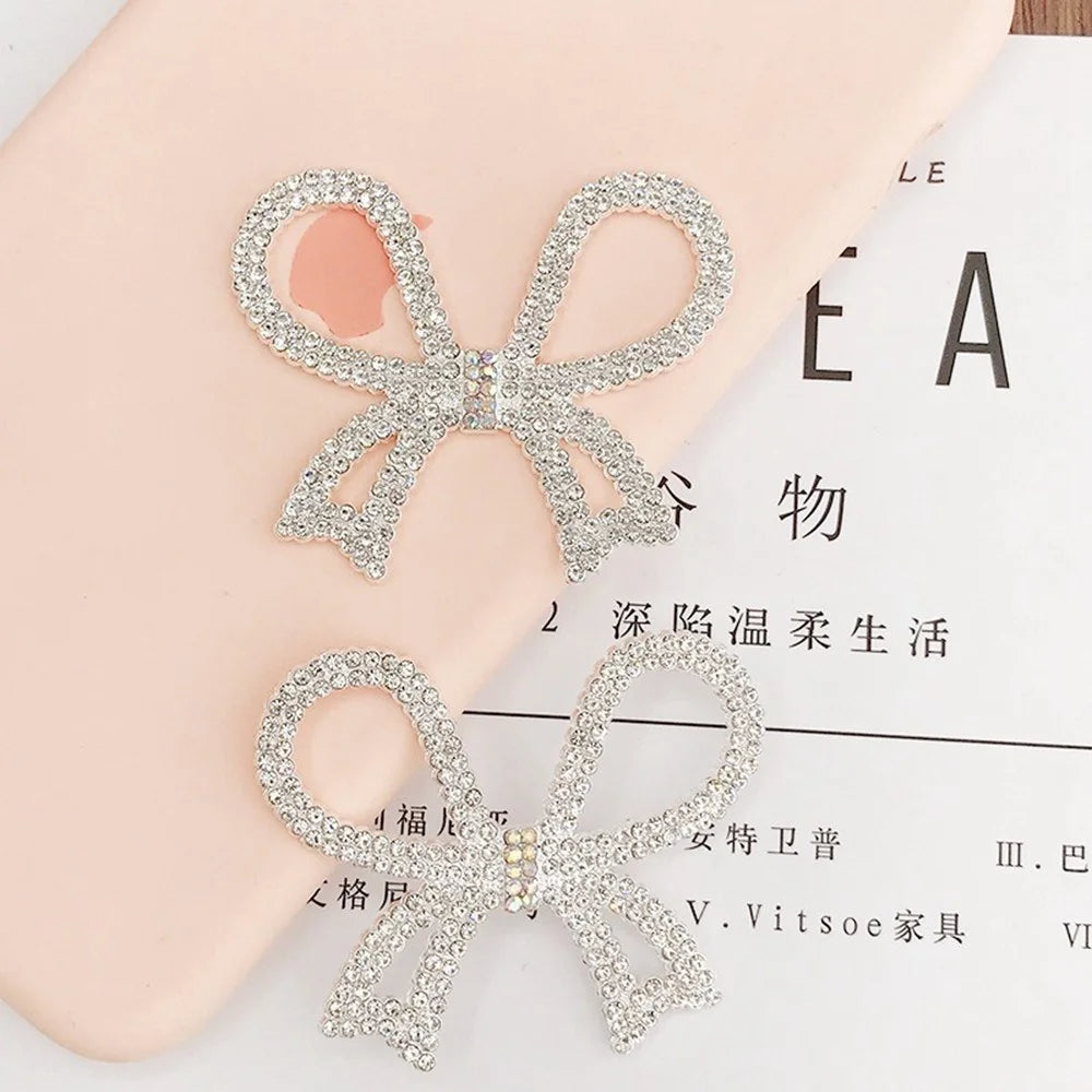 Rhinestone Bow Phone Case Charms DIY Accessory Alloy Handmade Ribbon Design Phone Shell Decorations - 3