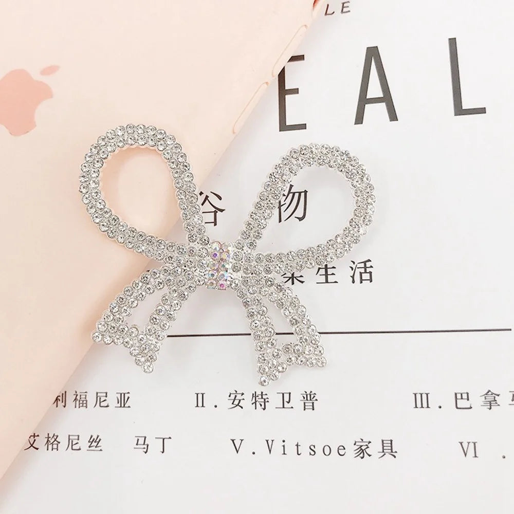 Rhinestone Bow Phone Case Charms DIY Accessory Alloy Handmade Ribbon Design Phone Shell Decorations - 4