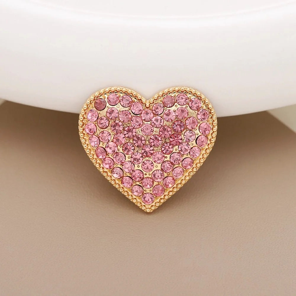 Chic Heart Shaped DIY Phone Case Charms Blinged Decorations Phone Shell Accessories - Rhinestone / Pink - 2