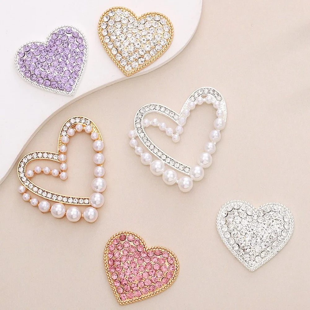 Chic Heart Shaped DIY Phone Case Charms Blinged Decorations Phone Shell Accessories - Rhinestone / Pink - 5