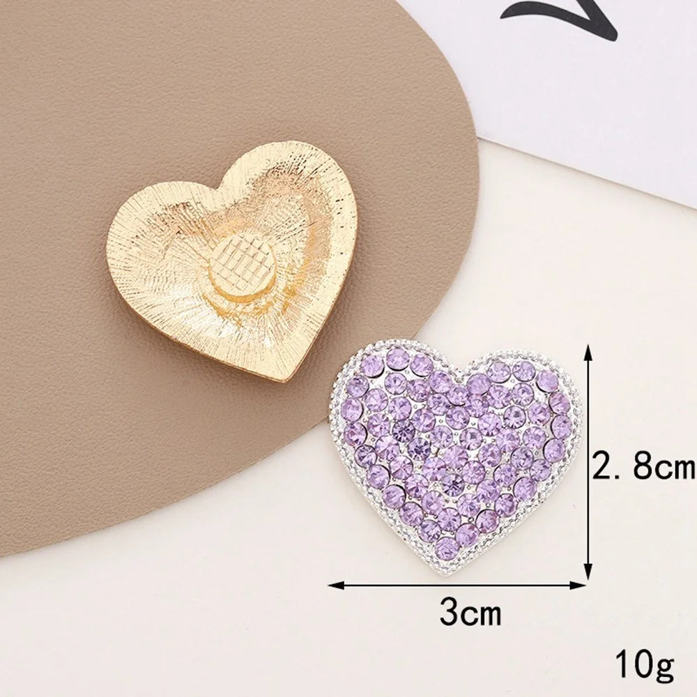 Chic Heart Shaped DIY Phone Case Charms Blinged Decorations Phone Shell Accessories - Rhinestone / Pink - 6