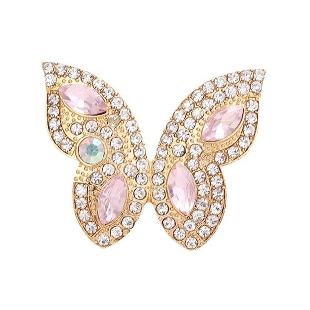 DIY Phone Case Charms Alloy Rhinestones Pearl Butterfly Decor Accessories - Gold / Pink - 1