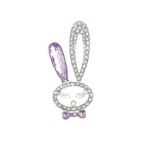 Zinc Alloy Rhinestone Rabbit Decor DIY Phone Case Charms Handmade Crafts Accessories - Purple - 1