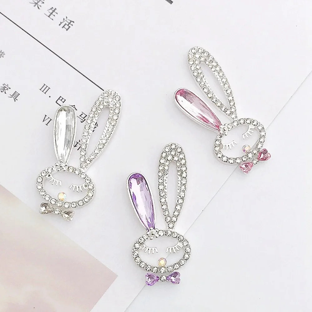 Zinc Alloy Rhinestone Rabbit Decor DIY Phone Case Charms Handmade Crafts Accessories - Purple - 2