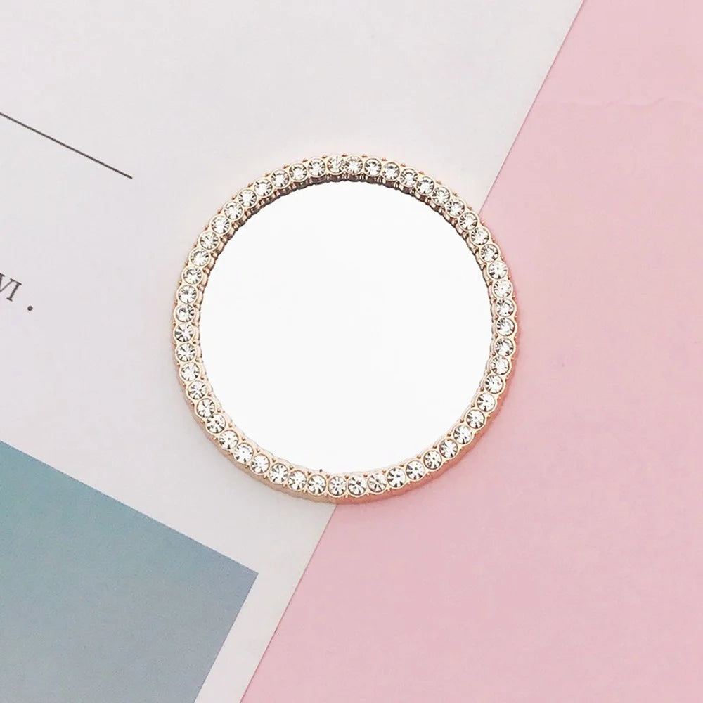 DIY Phone Case Charms Accessories Set Pearl Decor Bow + Rhinestone Round Mirror Handmade Craft - Gold - 5