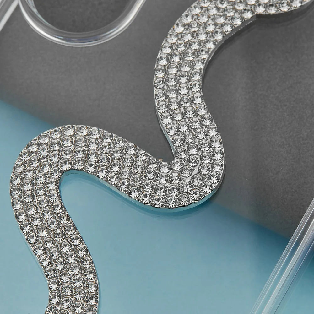 DIY Phone Case Charms Alloy + Rhinestone Decor Snake Shape Handmade Crafts Accessories - 6