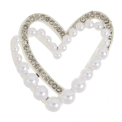 DIY Phone Case Charms Alloy Heart Shape Decoration with Rhinestone + Beaded Phone Shell Accessories - 1
