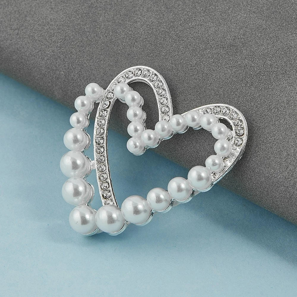 DIY Phone Case Charms Alloy Heart Shape Decoration with Rhinestone + Beaded Phone Shell Accessories - 2