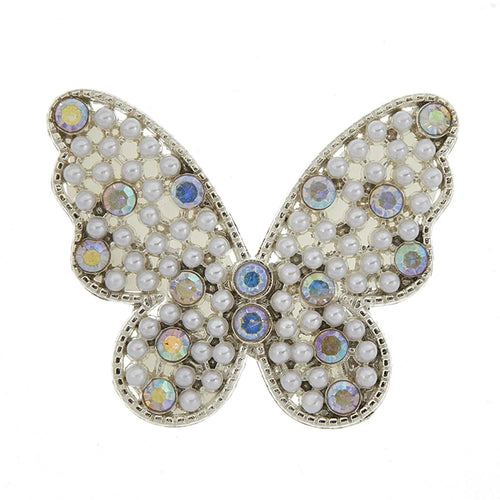 DIY Phone Case Accessory Alloy Butterfly Charm with Beads Rhinestone Decoration Handmade Crafts - 1