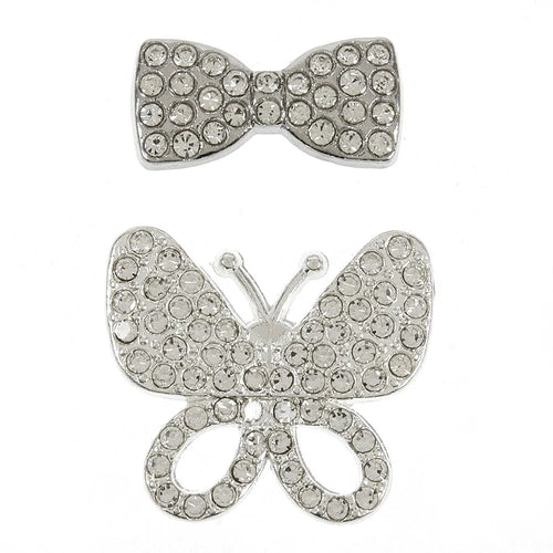 DIY Phone Case Accessories Rhinestone Decor Butterfly + Bowknot Charms Alloy Handmade Crafts - 1