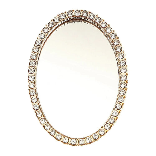 DIY Phone Case Charms Rhinestone Decor Oval Mirror Design Phone Shell Accessories - Gold - 1