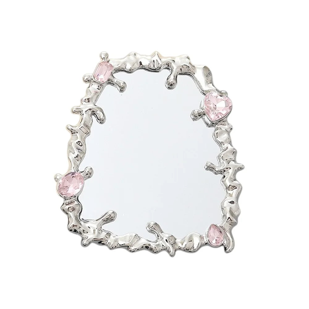 Square Mirror Design DIY Phone Case Charms Silver Plated Rhinestone Decor Phone Shell Accessories - 1