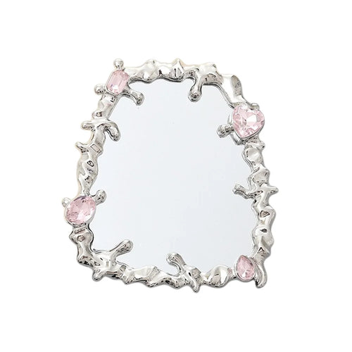 Square Mirror Design DIY Phone Case Charms Silver Plated Rhinestone Decor Phone Shell Accessories - 1